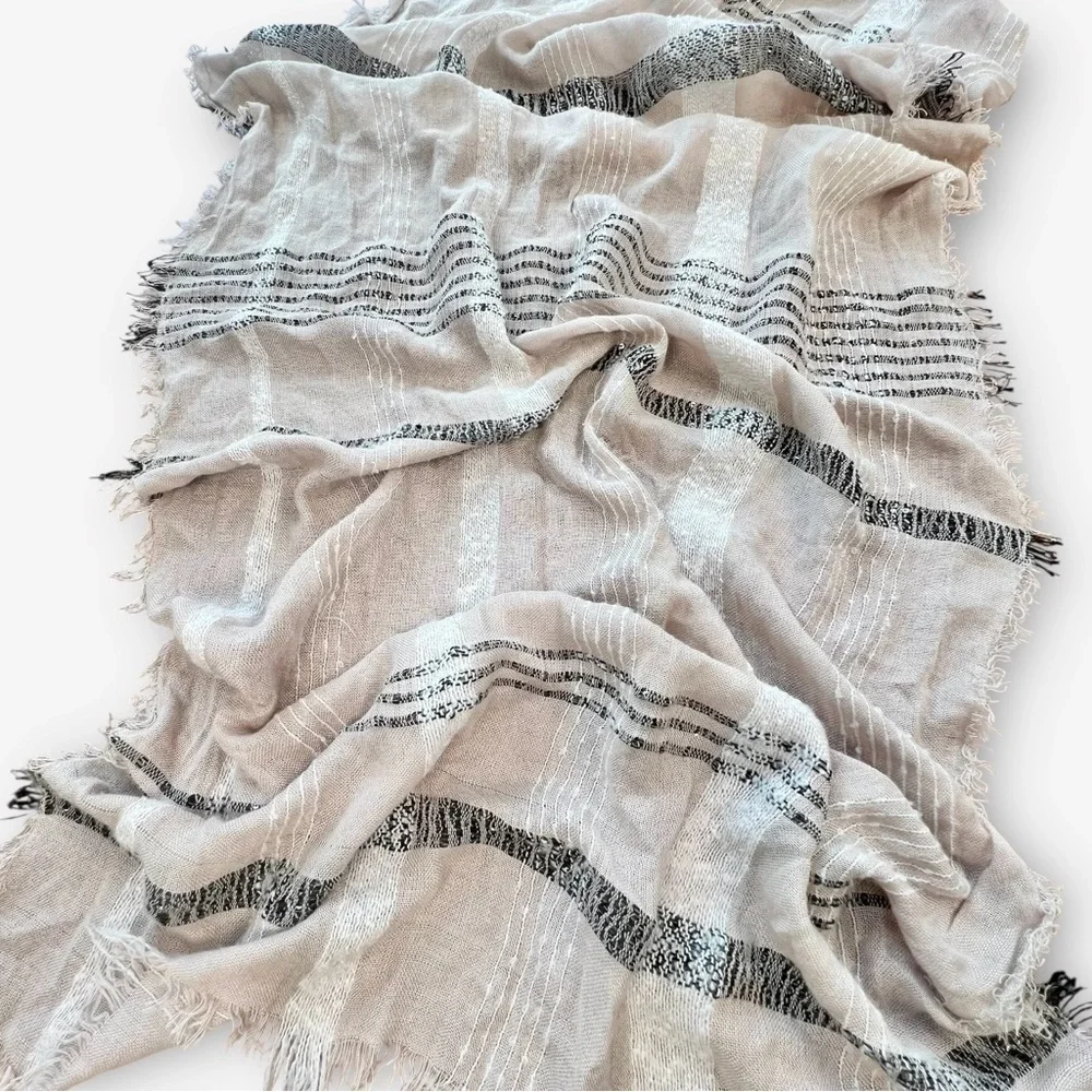 Beige and Black Women's Scarf